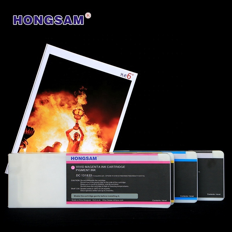 Stable Refill Ink Cartridge for Epson 7890 9890 7800 9800 with Chip and Pigment Ink Compatible Full HONGSAM