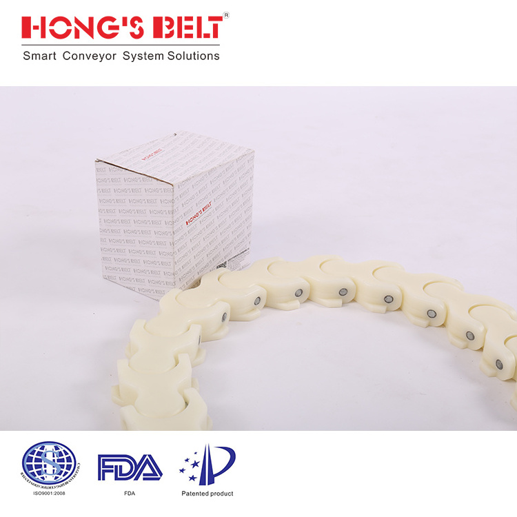 HS-1701TAB: Flexible Plastic Chain belt for Sushi Conveyor in Turning Line