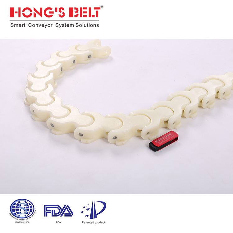 HS-1701TAB: Flexible Plastic Chain belt for Sushi Conveyor in Turning Line