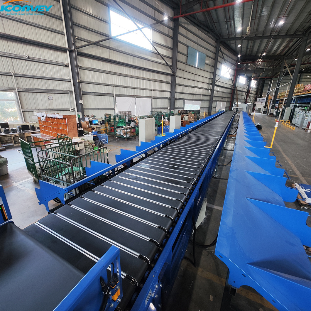 Iconvey Belt Conveyor Sorter Sorting High Speed Conveyor Cross Belt Express Parcel Sorting Machine