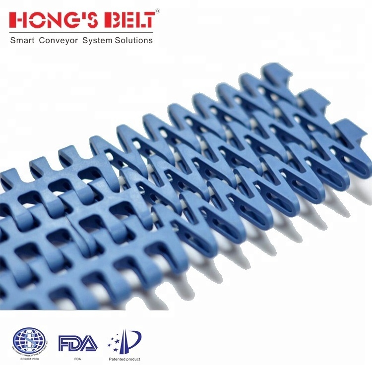 Hongsbelt HS-1201B Portable Modular Plastic Conveyor Belt for Curved Conveyor System