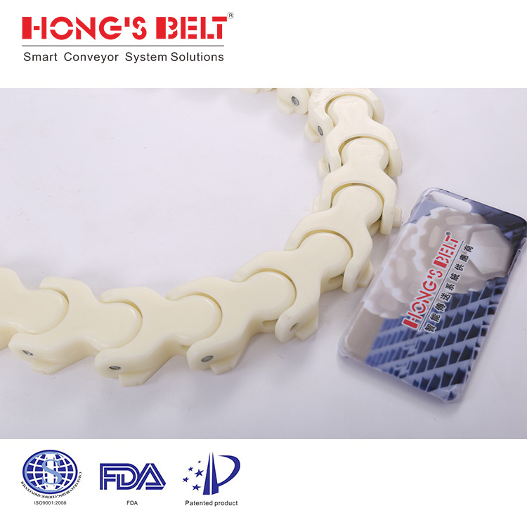 HS-1701TAB: Flexible Plastic Chain belt for Sushi Conveyor in Turning Line