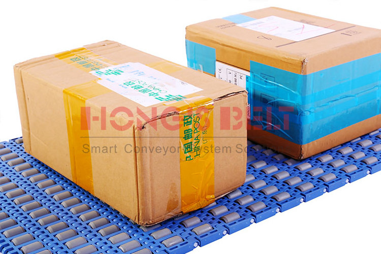 HONGSBELT HS-3800-3C Roller top modular plastic conveyor belt for sorting conveyors