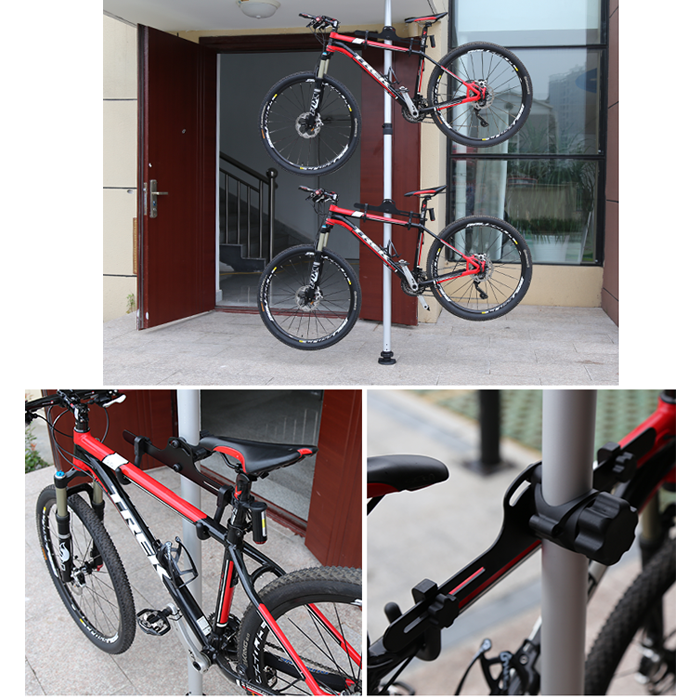 Home bicycle from floor to ceiling hanger indoor bike storage rack parking roof rack