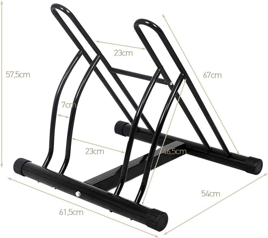 Cycle Durable Steel Rack 2 Bicycle Stand Bike Parking rack for Indoor Outdoor Floor