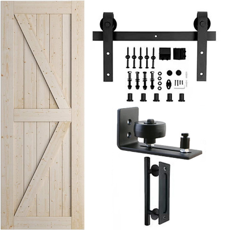 Barn door lifting rail Complete set of removable wooden door hardware accessories Household sliding door track slide rail