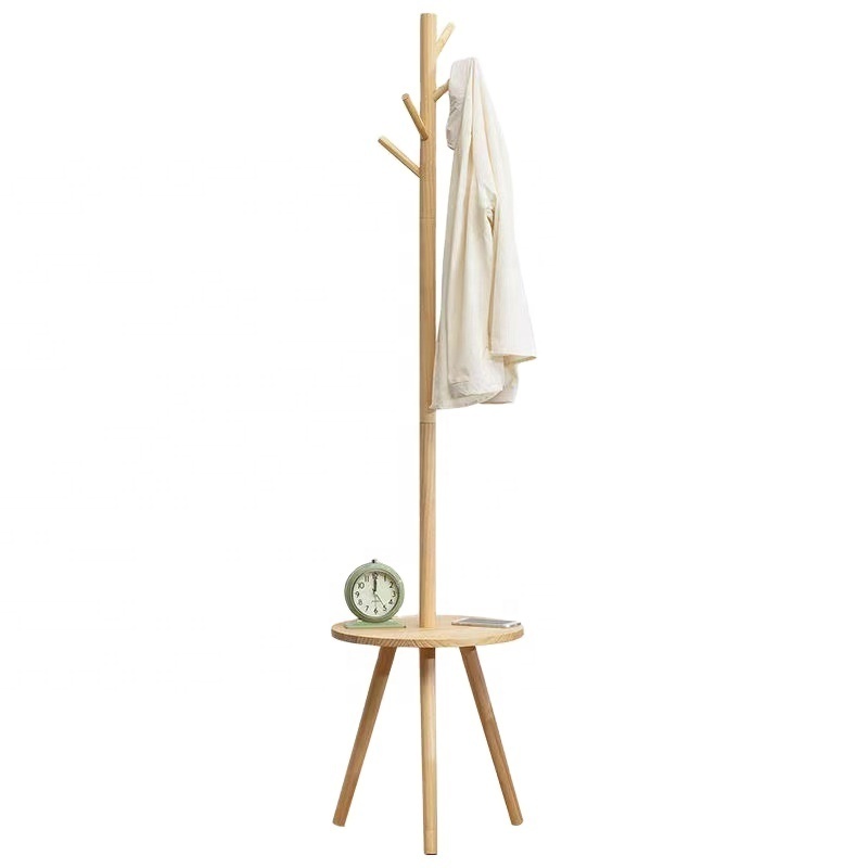 2023 The best-selling solid wood coat and hat rack floor vertical hanger simple household bedroom bed hanger table