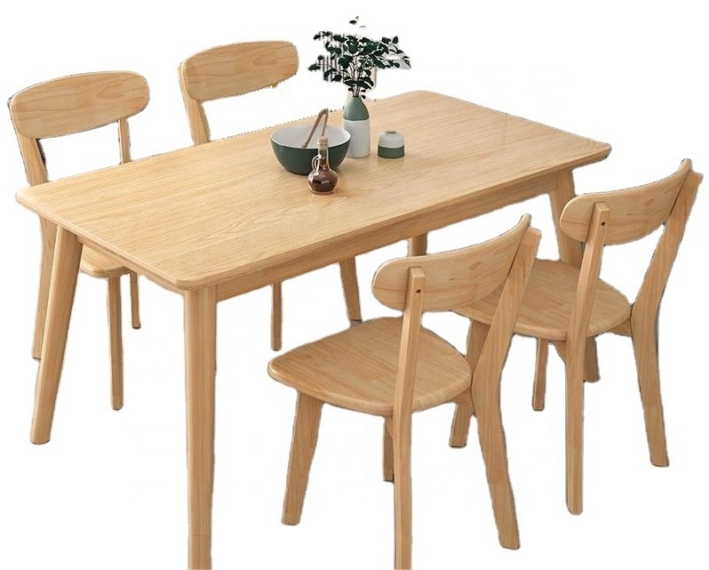 Solid wood dining  modern simple oak small family dining table Nordic household dining table and chair combination custom e