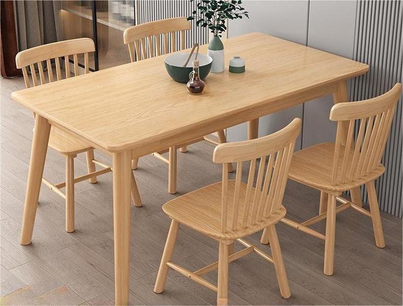 Solid wood dining  modern simple oak small family dining table Nordic household dining table and chair combination custom e