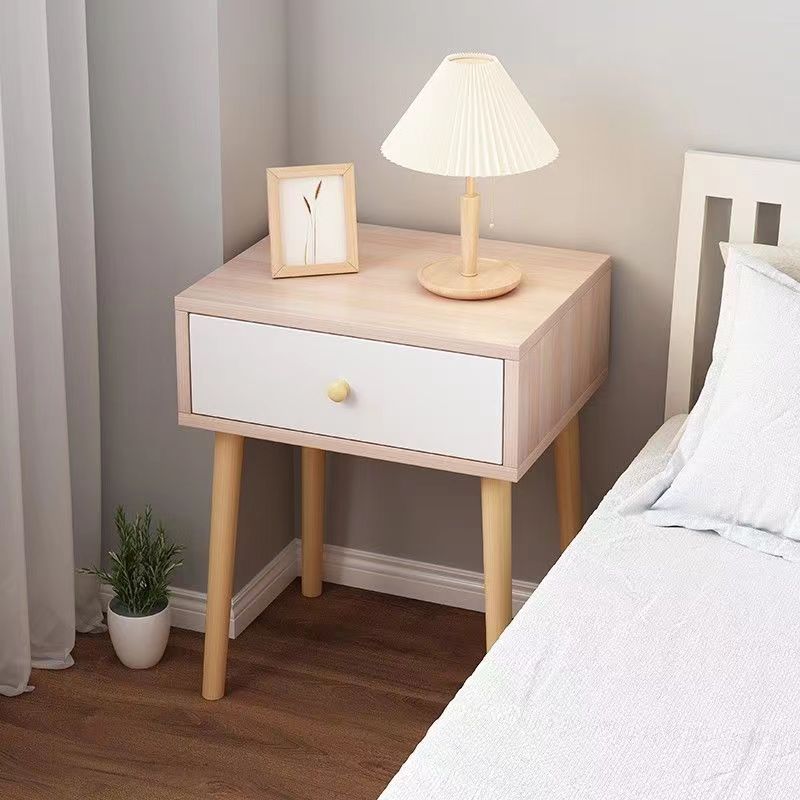 2023 the latest simple and modern style bedside cabinet solid wood leg cabinet