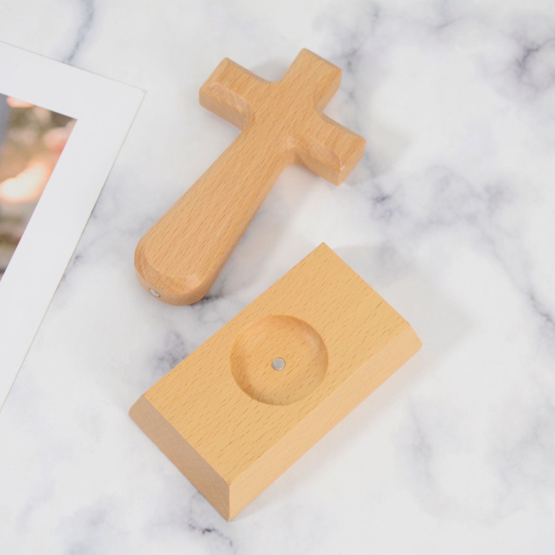 Wooden cross ornaments study desktop home decoration ornaments simple wind solid wood cross