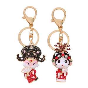 Chinese style key chain couple style a pair of creative cute men's and women's wedding car key chain pendant gift