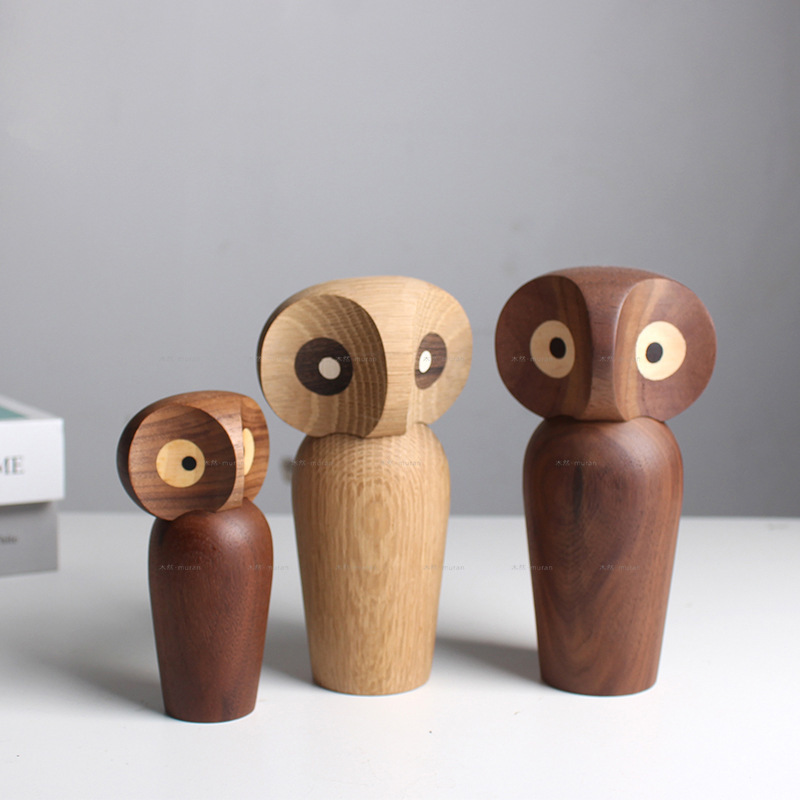 2023 best selling Nordic Danish wooden crafts owl wooden birthday gift creative student wooden wooden furniture furniture