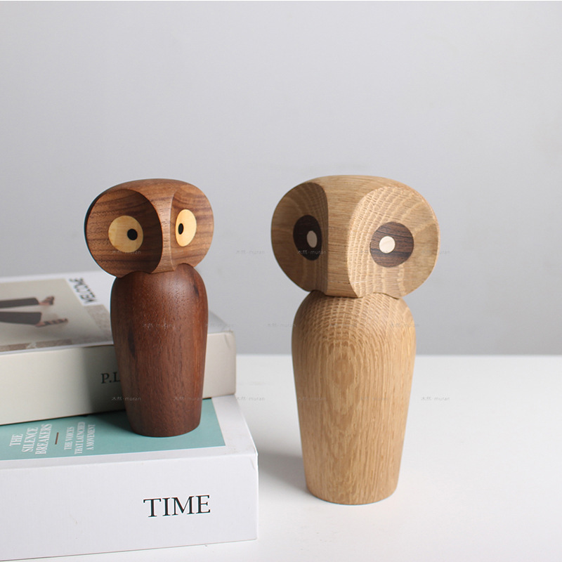 2023 best selling Nordic Danish wooden crafts owl wooden birthday gift creative student wooden wooden furniture furniture