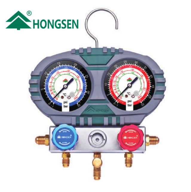 Hongsen Refrigeration manifold gauge R410A R32 80mm 1/4SAE HS-S60-102-A