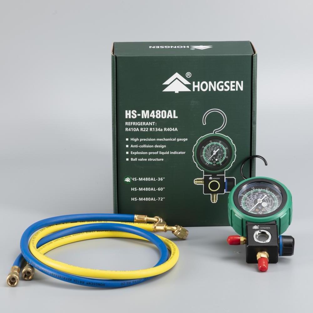 HONGSEN Refrigeration Digital Manifold Gauge Set HS-M480  with High Precision Refrigerant Gauge