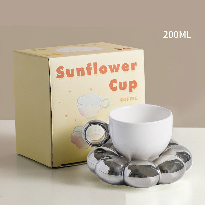 creative ceramic cups beautiful sunflowers cups  saucer set cloud cup cloud mugs