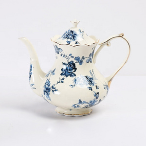 Rose pattern ceramic jug coffee cup and saucer set English afternoon teapot kettle with spoon