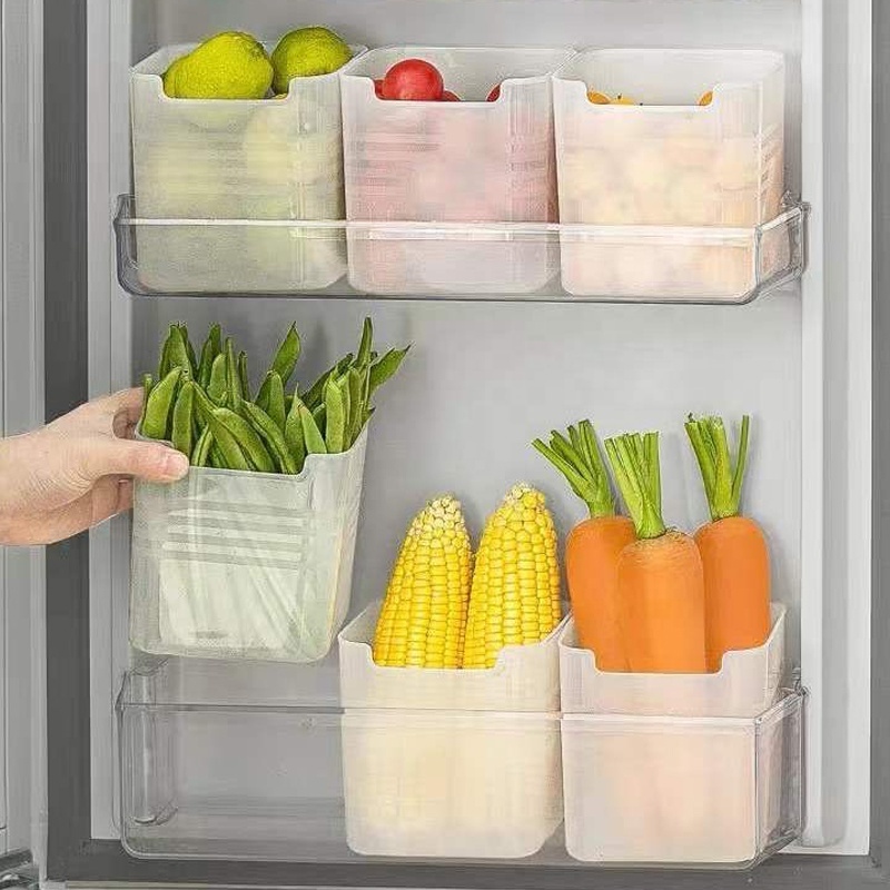 Plastic Refrigerator Storage Box Fridge Side Door Food Fresh Boxes Bins With Handle For Fruit Vegetable Home Kitchen Organizer