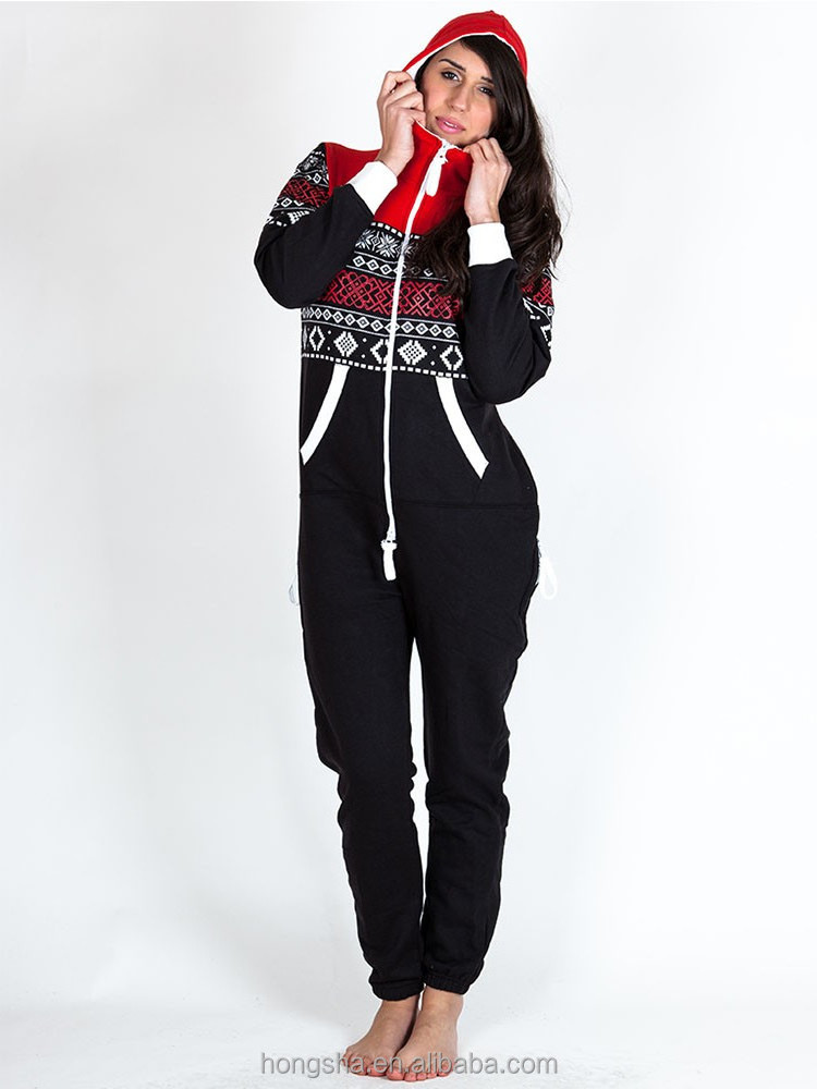 Adult Winter Jumpsuit Pajama One Piece Jumpsuit Aztec Print Adult Onesie HSD9099