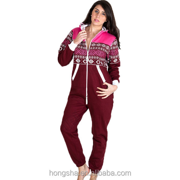 Adult Winter Jumpsuit Pajama One Piece Jumpsuit Aztec Print Adult Onesie HSD9099