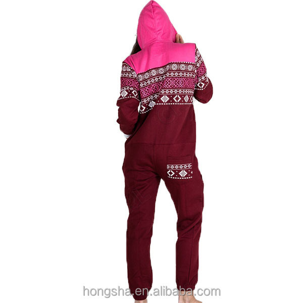 Adult Winter Jumpsuit Pajama One Piece Jumpsuit Aztec Print Adult Onesie HSD9099