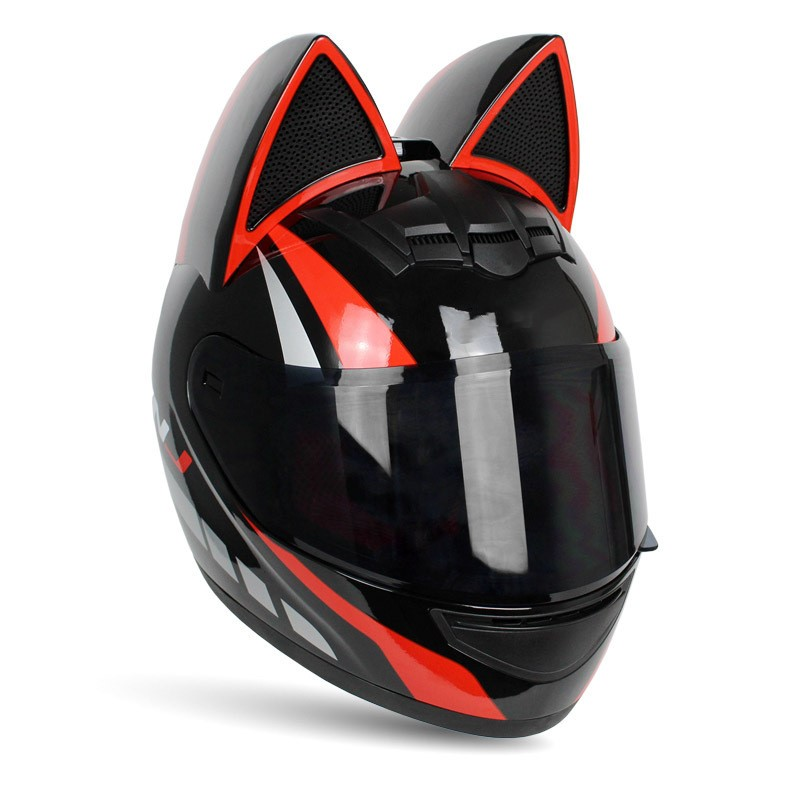 fashionable Motorcycle Car Air Helmet Women Moto Full Face Motorbike Helmet Motocross Catwoman Helmet with cat ears