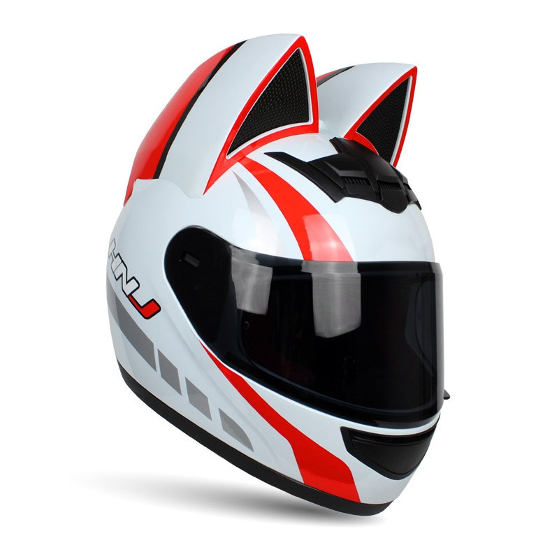 fashionable Motorcycle Car Air Helmet Women Moto Full Face Motorbike Helmet Motocross Catwoman Helmet with cat ears