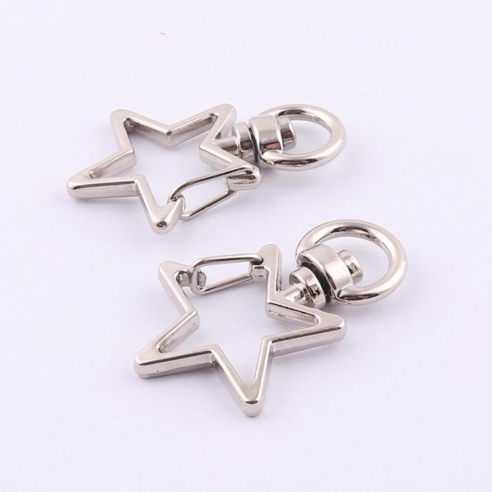 star shape metal bag swivel spring snap hook for keychain lanyard