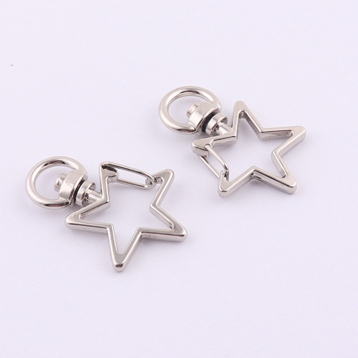 star shape metal bag swivel spring snap hook for keychain lanyard