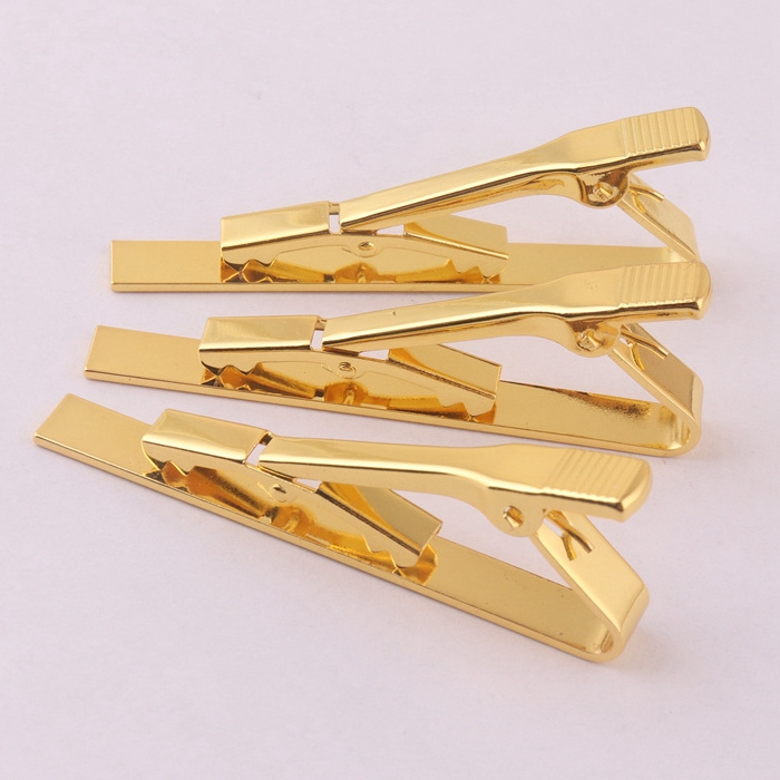 gold color brass garment men's blank tie clip pin