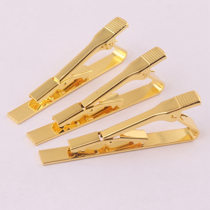 gold color brass garment men's blank tie clip pin