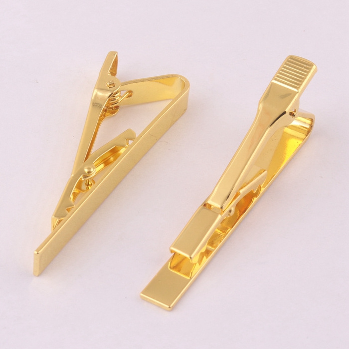 gold color brass garment men's blank tie clip pin