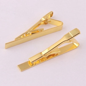 gold color brass garment men's blank tie clip pin