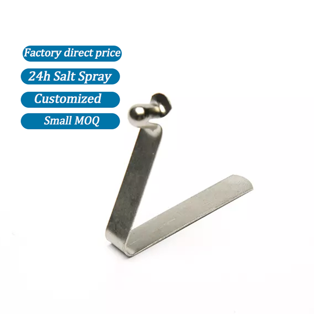 Hongsheng Custom Metal Stainless Steel Tent Pole Push V Shape Touch Button Spring Clip for Lock and Tube