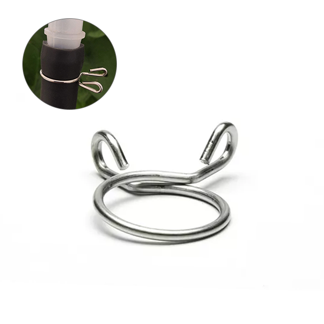 Customized Double Metal Stainless Steel Iron Wire Torsion Spring Hose Clamp for Fuel Silicone Hose