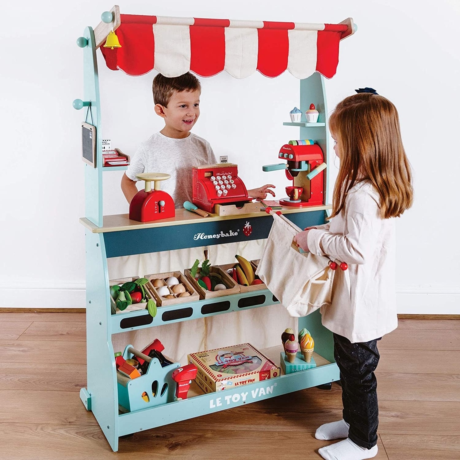 Wooden Honey Market Fresh Fish Cage Supermarket Pretend Play Store Food Wooden Honey Market Cheese and Dairy Chest