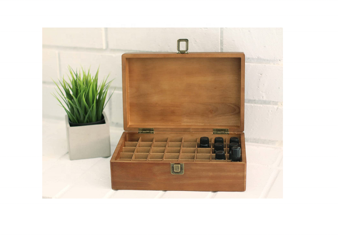 Essential oil wooden box, can hold 40 standard essential oil bottles, essential oil bottle storage display