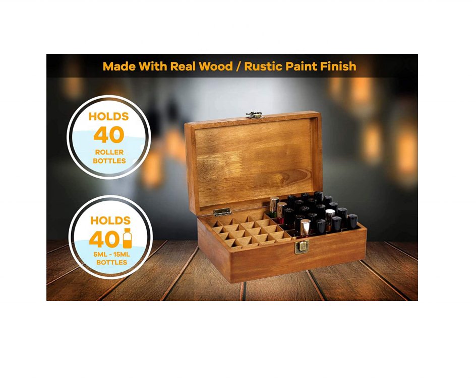 Essential oil wooden box, can hold 40 standard essential oil bottles, essential oil bottle storage display