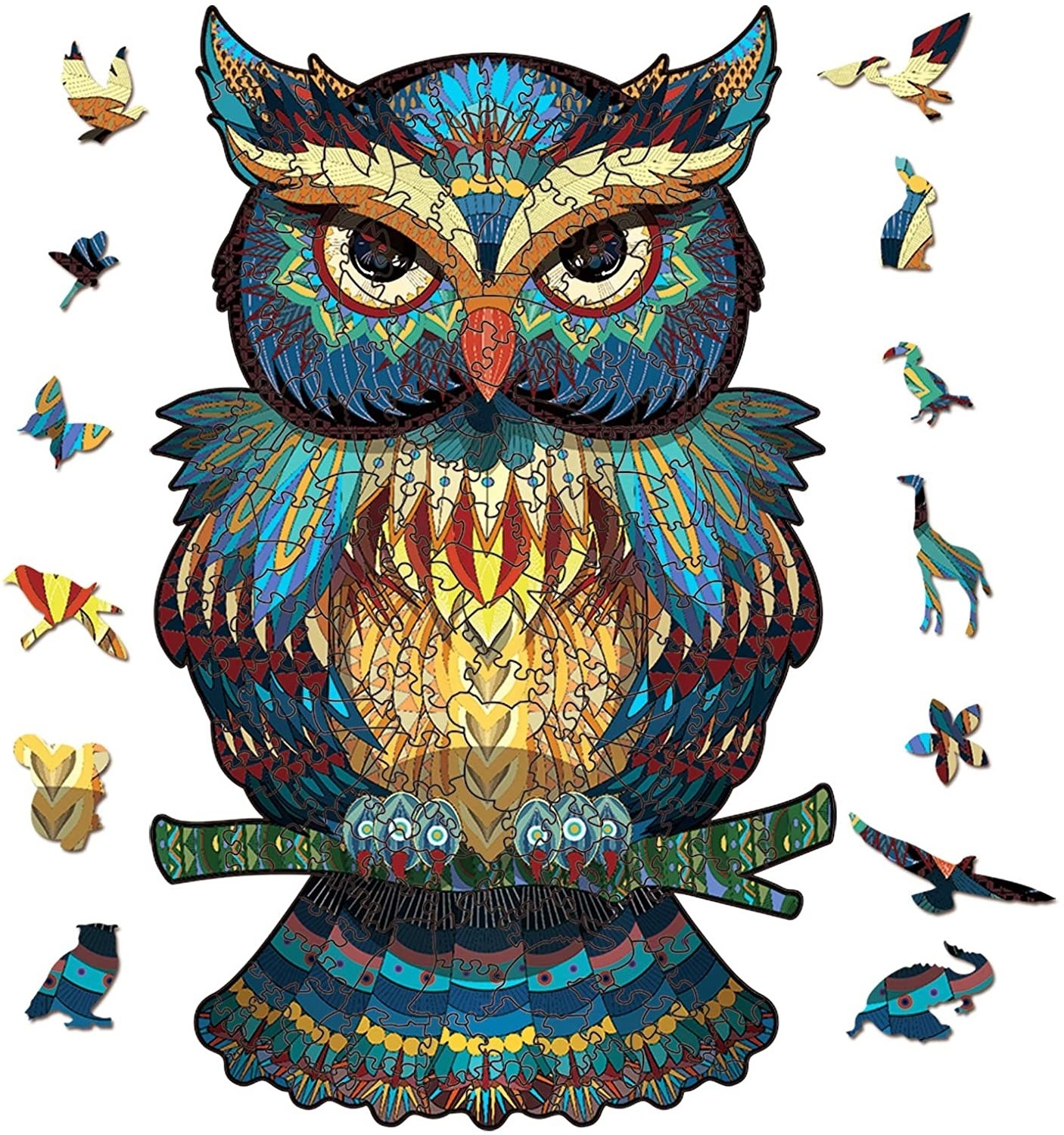 Wooden Puzzle Animal Shape Irregular Unique Owl Puzzle for Adults and Children, Best Gift Family Game Series