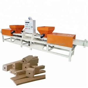 Automatic compressed wood sawdust pallet block press machine wood powder blocks making machines with cutting machine for pallet