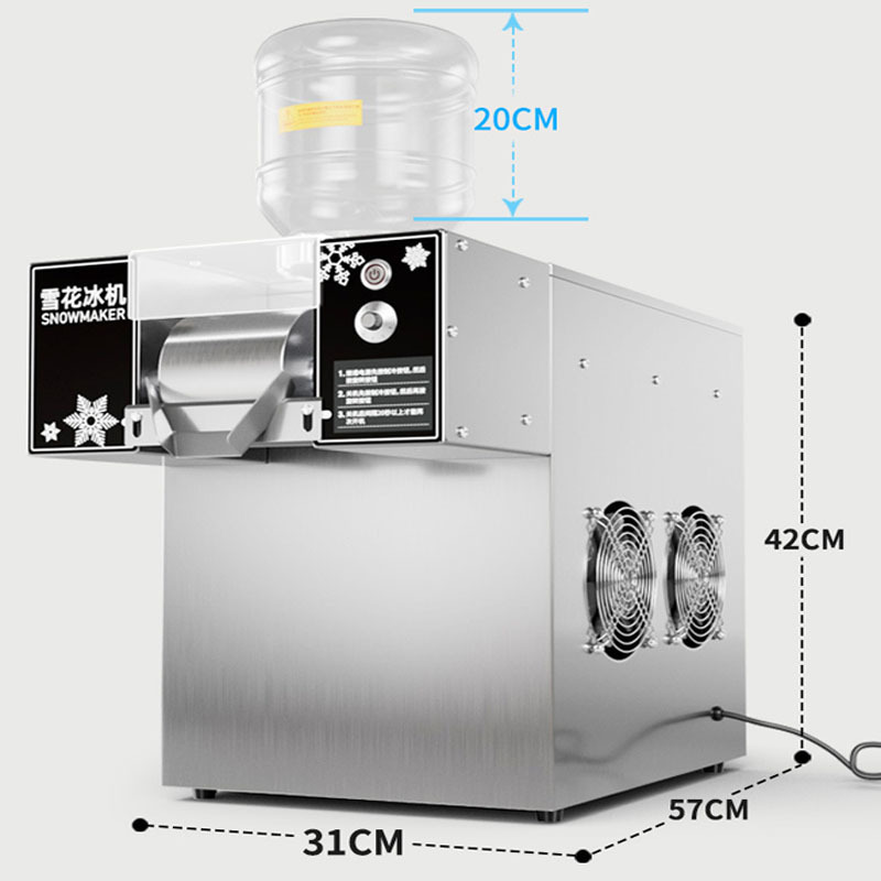 Automatic Stainless Steel Snow Cone Shaved Ice Machine Commercial & Household Use Flake Ice Shaver maker machine