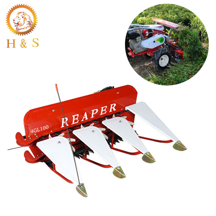 mini rice reaper/tractor operate reaper binder/rice wheat combine harvesting machine