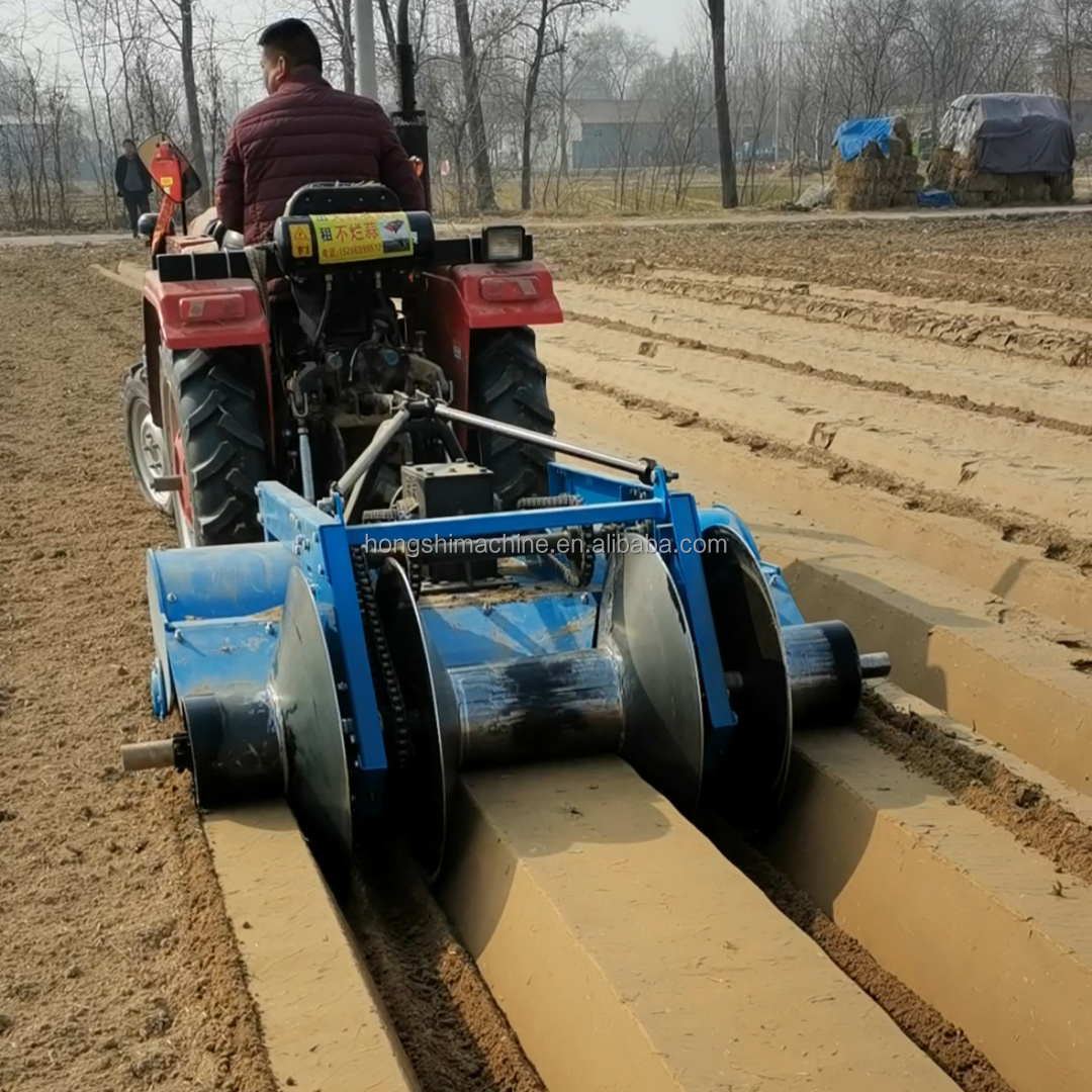 Farm agriculture potato ridger plastering 2 3 row ridger soil bed former machine for tractor mounted plastic mulch layer machine