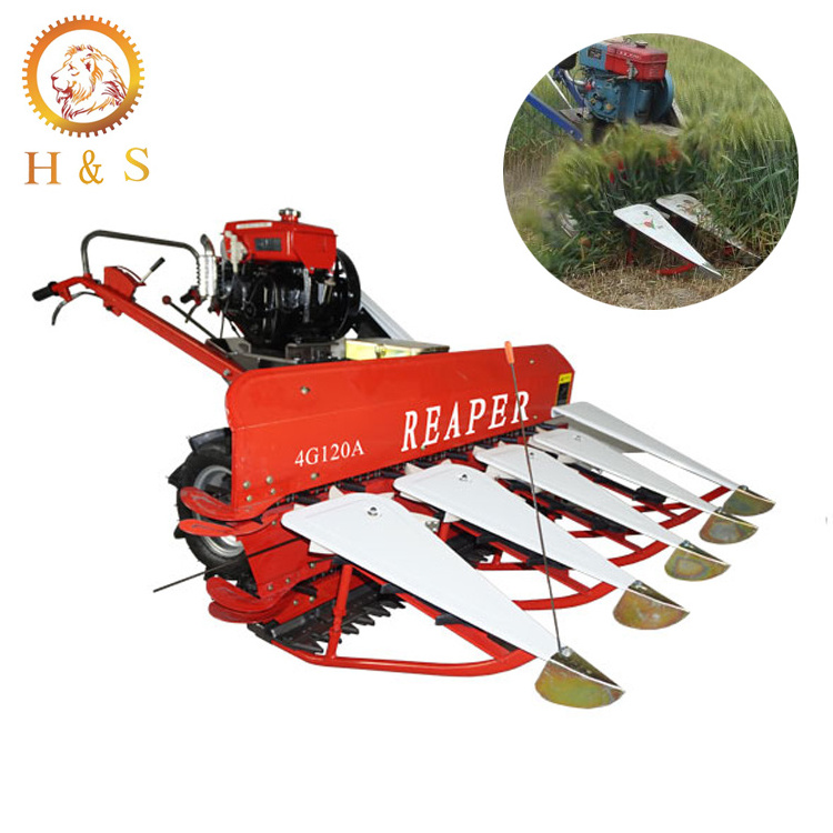 mini rice reaper/tractor operate reaper binder/rice wheat combine harvesting machine