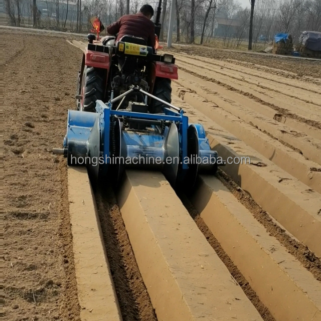 Farm agriculture potato ridger plastering 2 3 row ridger soil bed former machine for tractor mounted plastic mulch layer machine