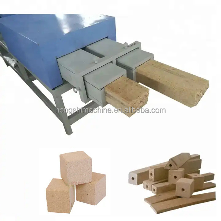 Automatic compressed wood sawdust pallet block press machine wood powder blocks making machines with cutting machine for pallet