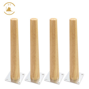 Hongshun Factory Direct Wood Legs for Furniture  Round Solid Wood Replacement Sofa Legs  Cabinet Legs