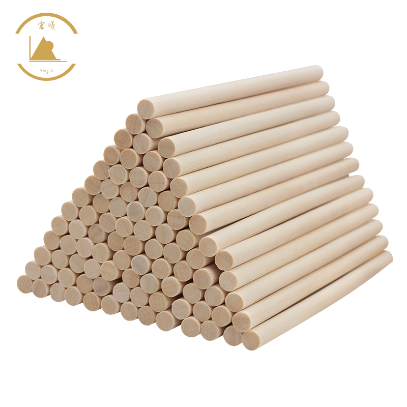 Factory Direct Finished Natural Wood Craft Dowel Rod Birch Round Wooden Sticks for Furniture Accessories