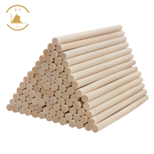 Factory Direct Finished Natural Wood Craft Dowel Rod Birch Round Wooden Sticks for Furniture Accessories